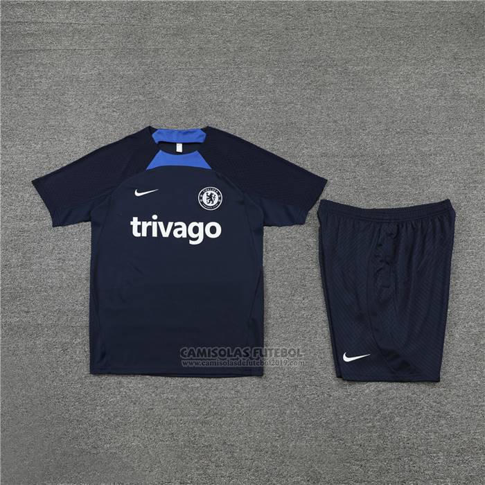 Fato de Treino Chelsea Manga Curta 2022-2023 Preto - Calcas Curta